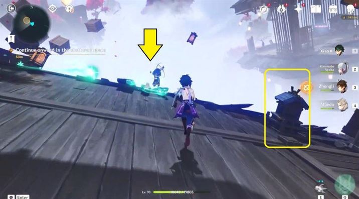 Продолжайте двигаться вперед в разрушенном пространстве в Genshin Impact