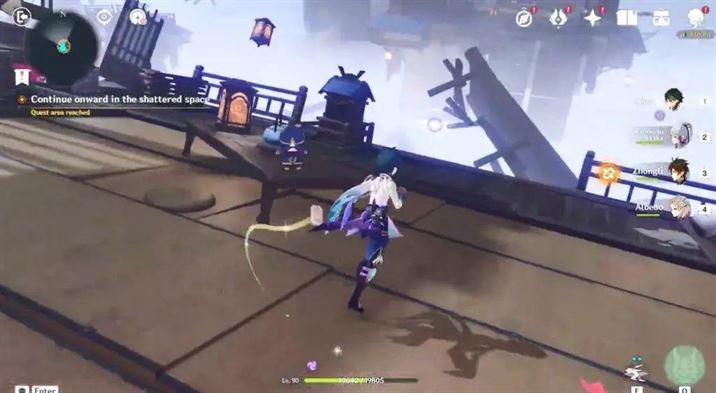 Продолжайте двигаться вперед в разрушенном пространстве в Genshin Impact