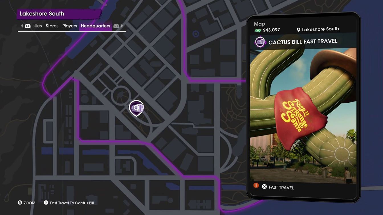 Saints-Row-2022-быстрое путешествие-локации-лейкшор-юг-кактус-билл