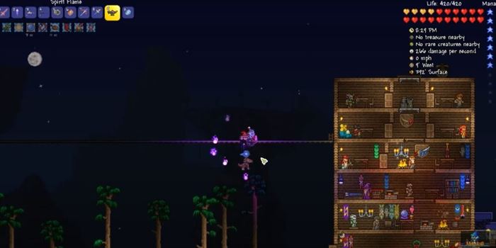 Использование Spirit Flame в Terraria во время игры