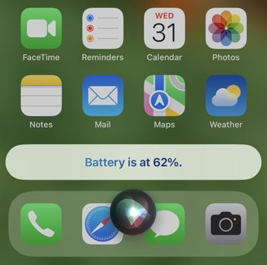 спросите Siri о проценте заряда батареи на iphone