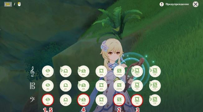 Все песни на старинной лире и где их играть в Genshin Impact