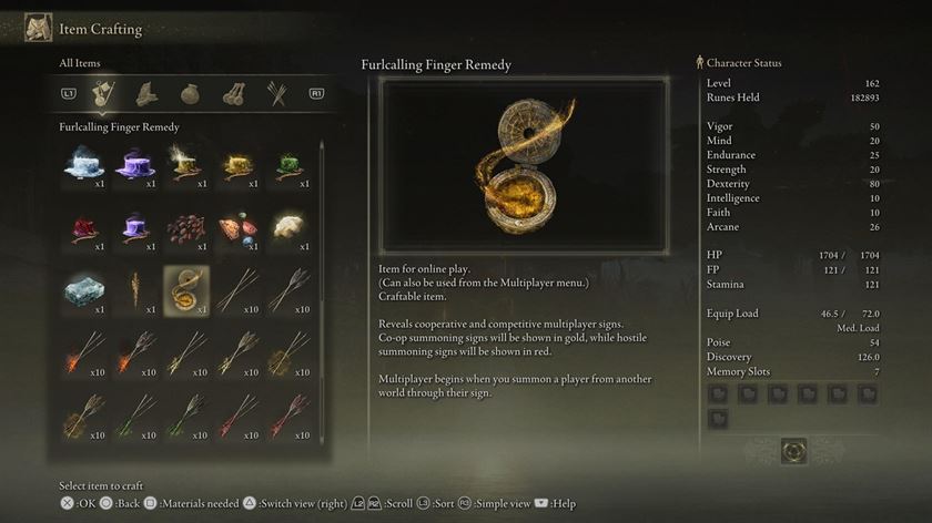 Elden Ring   Furlcalling Finger Crafting 