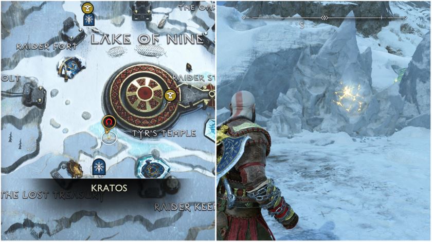 Расположение мистической реликвии в God of War Ragnarok.