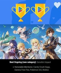 Genshin Impact получает награду «Лучший онгоинг» в Google Play Best of 2022