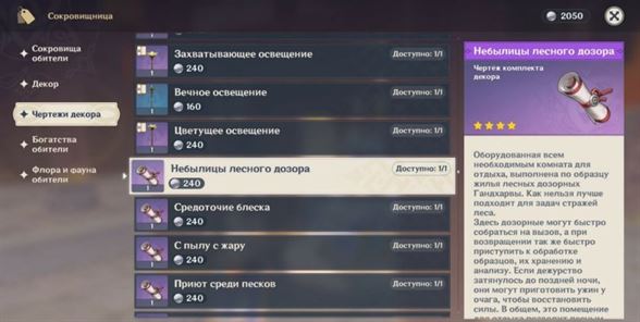 Небылицы лесного дозора в Genshin Impact: где найти чертеж и что входит в набор