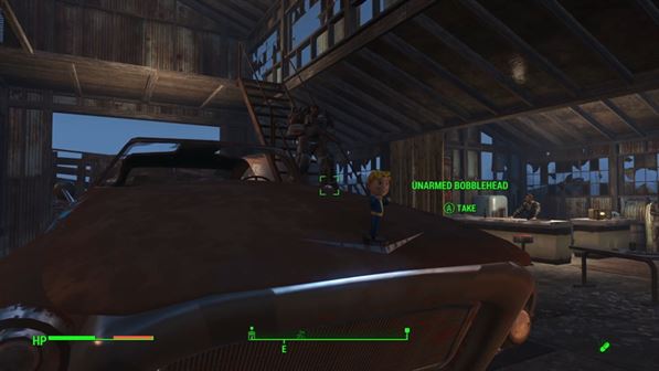 Безоружный болванчик в гараже Atom Cats Fallout 4