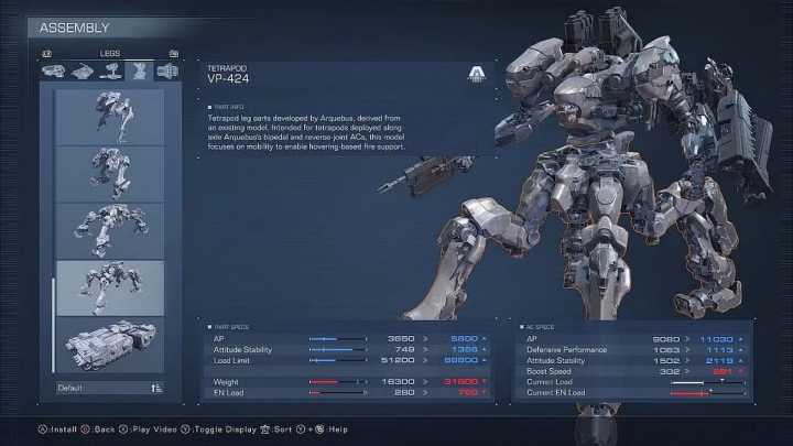 Лучшая сборка тетрапода в ранней игре Armored Core 6, гайд по сборке